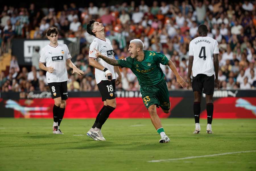 Real Betis' Pablo Garcia celebrates scoring the winning goal Real Betis' Pablo Garcia celebrates scoring the winning goal