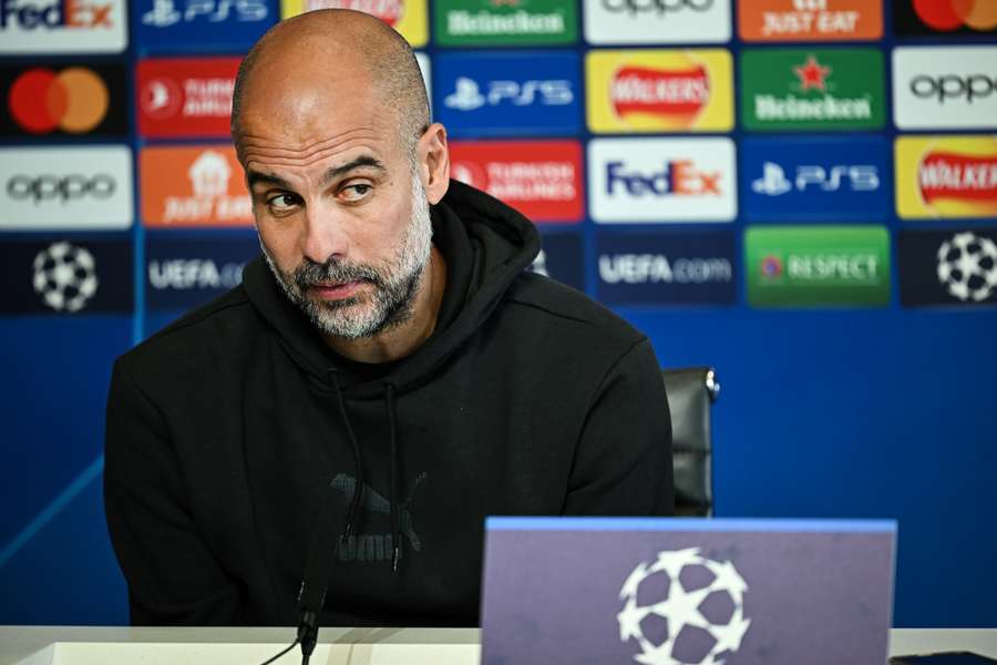 Guardiola is aiming to win a treble with Manchester City