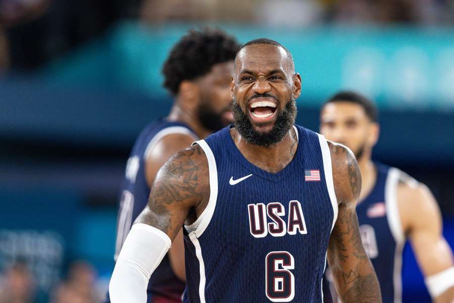 LeBron James tijdens de wedstrijd tegen Brazilië