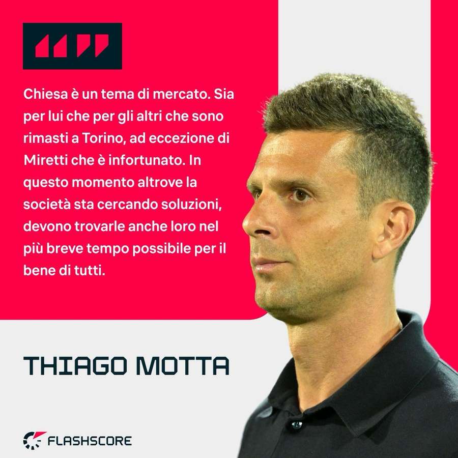 Le parole di Thiago Motta sul mercato in uscita