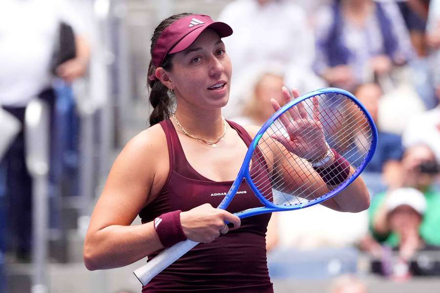 Pegula celebrates her second-round victory Pegula celebrates her second-round victory