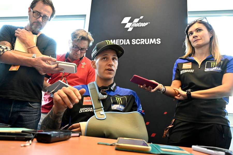 Quartararo en point presse après la course.