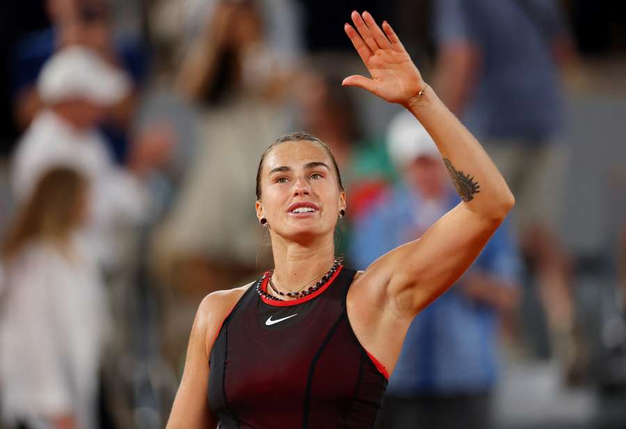 Aryna Sabalenka nach ihrem Match gegen Naomi Osaka. Aryna Sabalenka nach ihrem Match gegen Naomi Osaka.