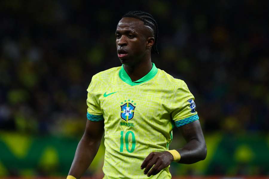 Vini Jr din echipa națională a Braziliei în timpul meciului cu Paraguay