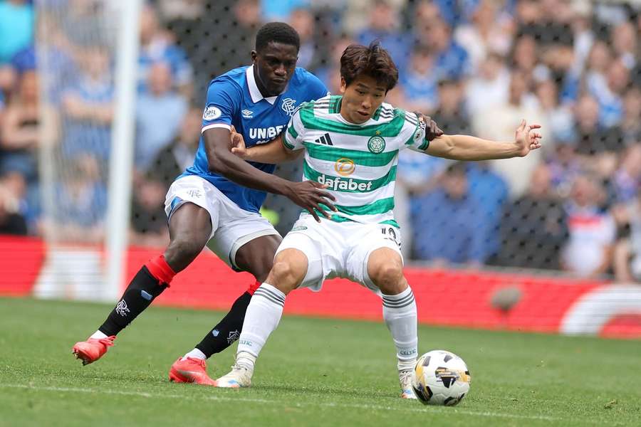 Djiga (L) shone for Rangers against Celtic