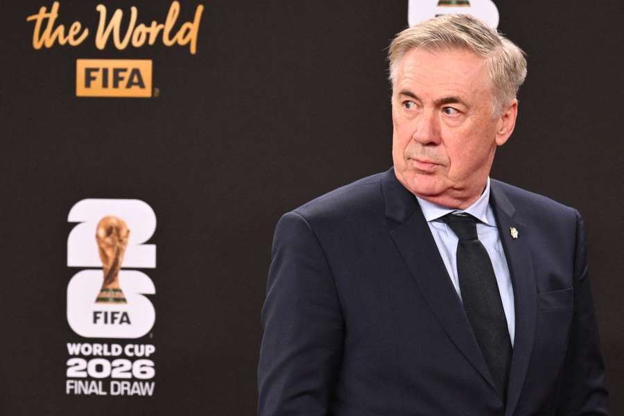 Ancelotti durante o sorteio da fase de grupos da Copa do Mundo de 2026