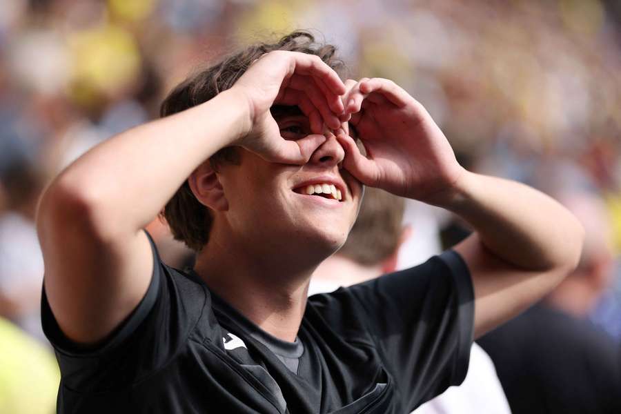 A Watford fan pictured in the stands on Sunday A Watford fan pictured in the stands on Sunday