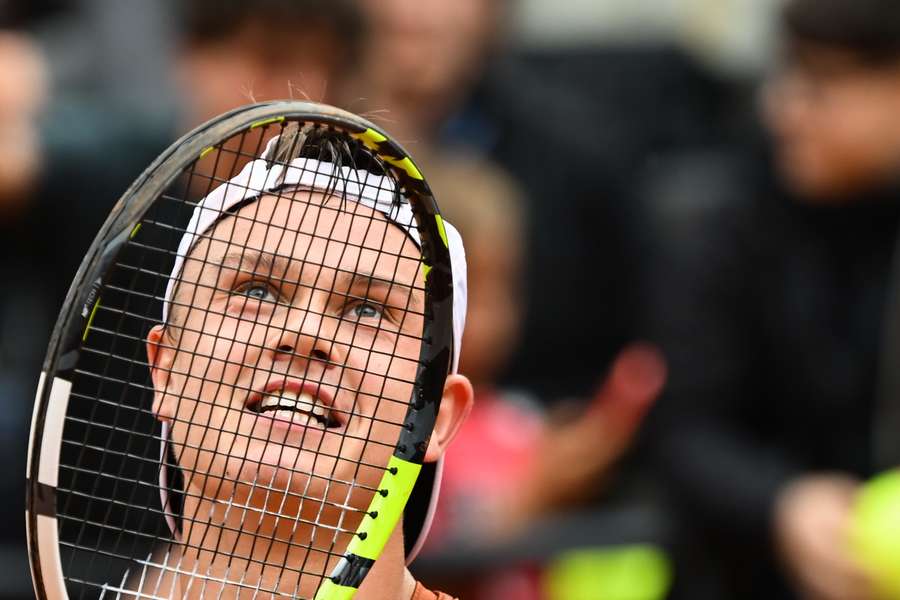 Holger Rune nach seinem überraschenden Weiterkommen gegen Novak Djokovic