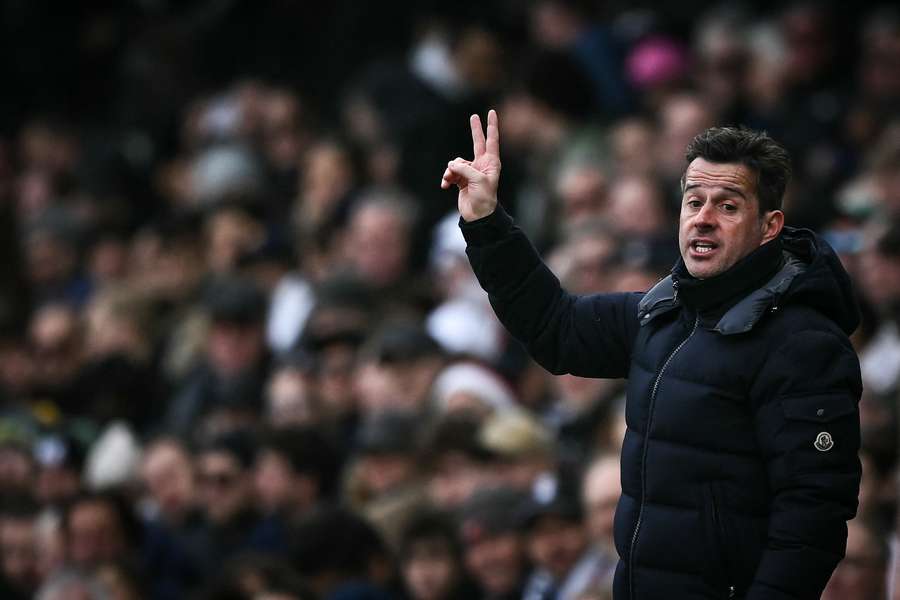 Marco Silva reacts during Fulham's match against Tottenham