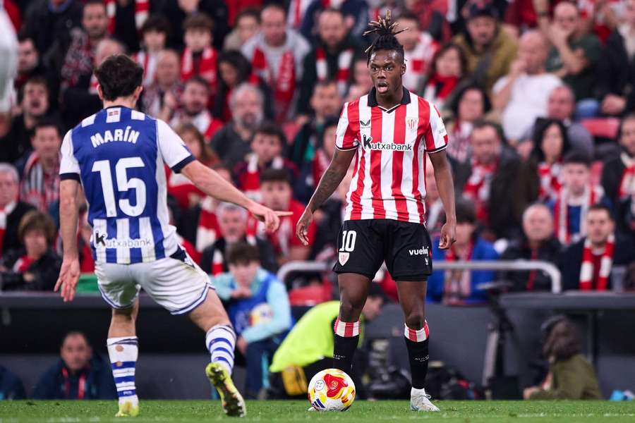 Athletic Club's Nico Williams during the match against Real Sociedad Athletic Club's Nico Williams during the match against Real Sociedad