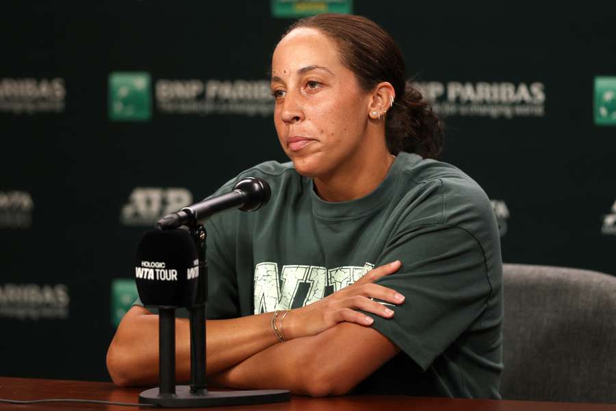 Madison Keys en conférence de presse.