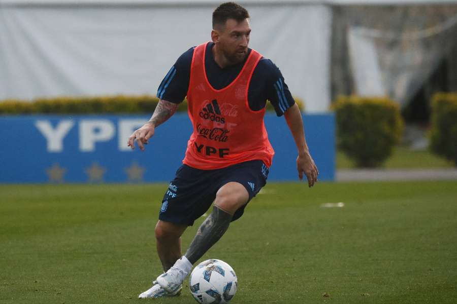 Messi in training