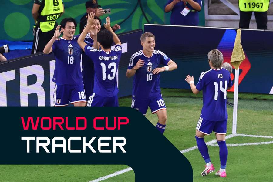 Japan's players celebrate
