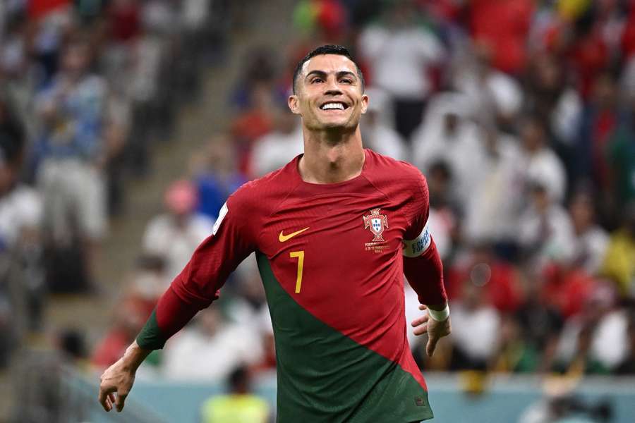 Cristiano Ronaldo in de wedstrijd tegen Zwitserland