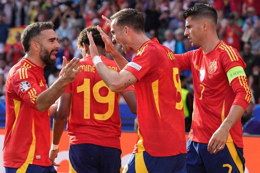 Fabian Ruiz, Morata et Carvajal, les trois buteurs de la sélection espagnole ce samedi.