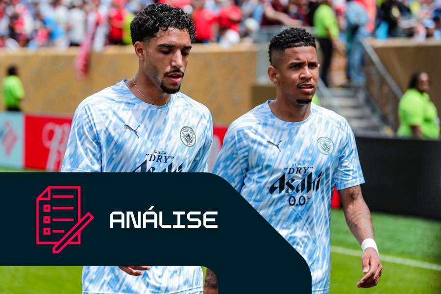 Dupla do Manchester City Omar Marmoush e Savinho Dupla do Manchester City Omar Marmoush e Savinho