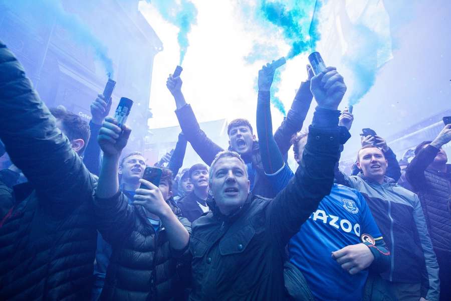 The Everton fans were pumped before the Newcastle game