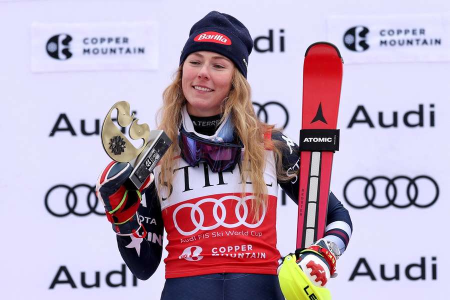 Shiffrin celebrates her win