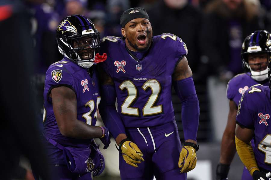 Ravens running back Derrick Henry celebrating against the Steelers on December 21st
