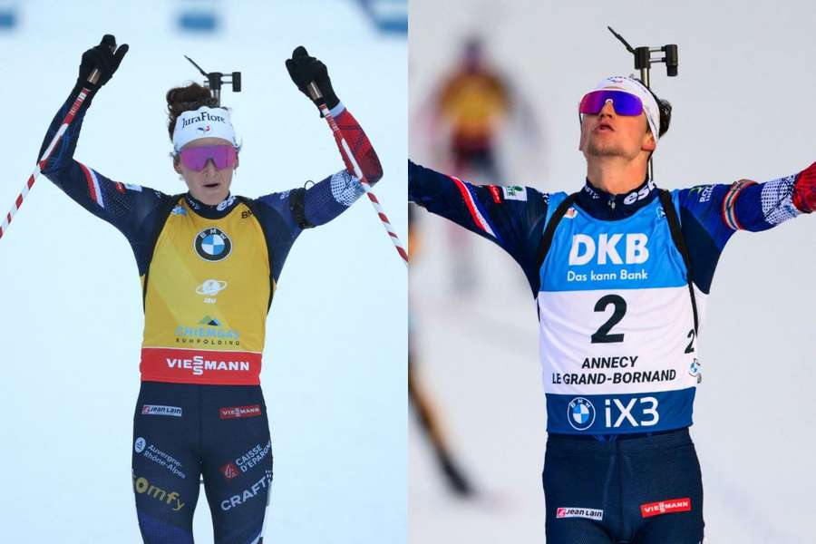 Lou Jeanmonnot et Éric Perrot vers le gros globe. 