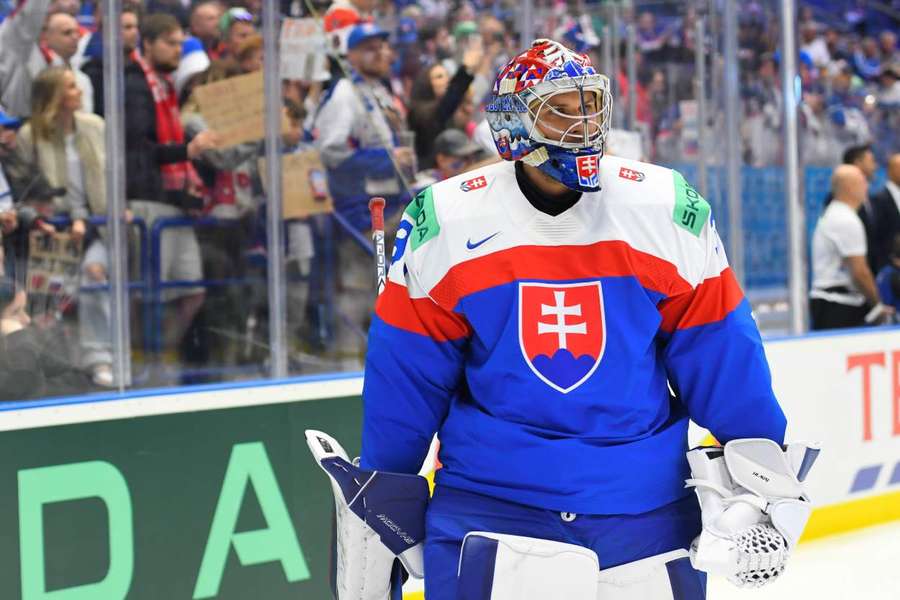Brankár Samuel Hlavaj v drese Slovenska.