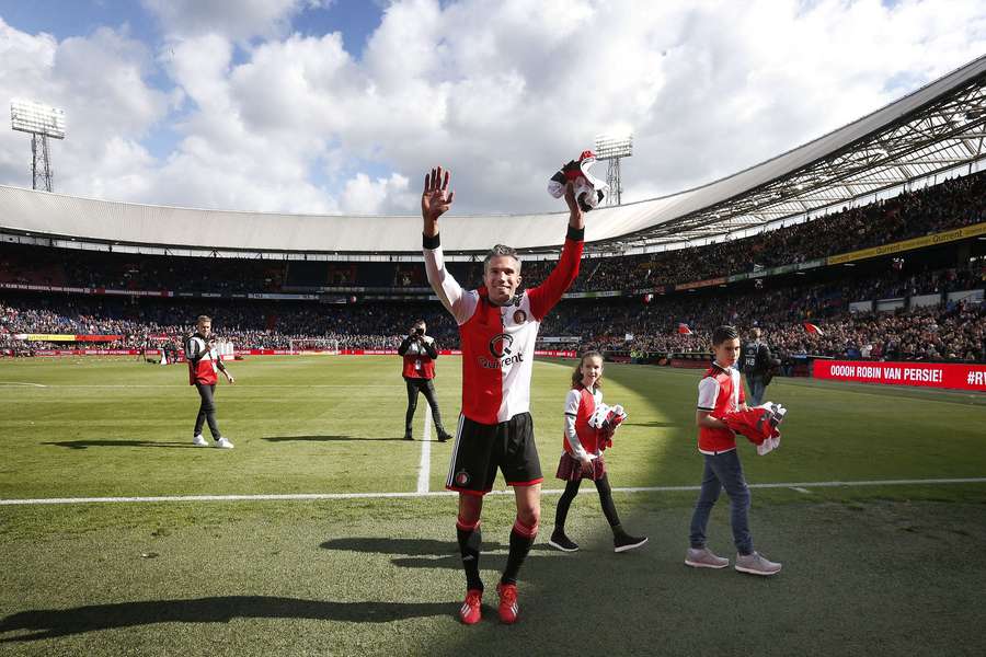 Robin van Persie bidding his farewell to Feyenoord fans after his last game for the club in 2019 Robin van Persie bidding his farewell to Feyenoord fans after his last game for the club in 2019