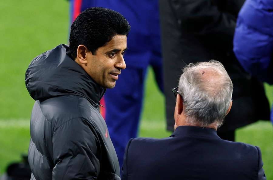Paris St Germain president Nasser Al-Khelaifi during training Paris St Germain president Nasser Al-Khelaifi during training