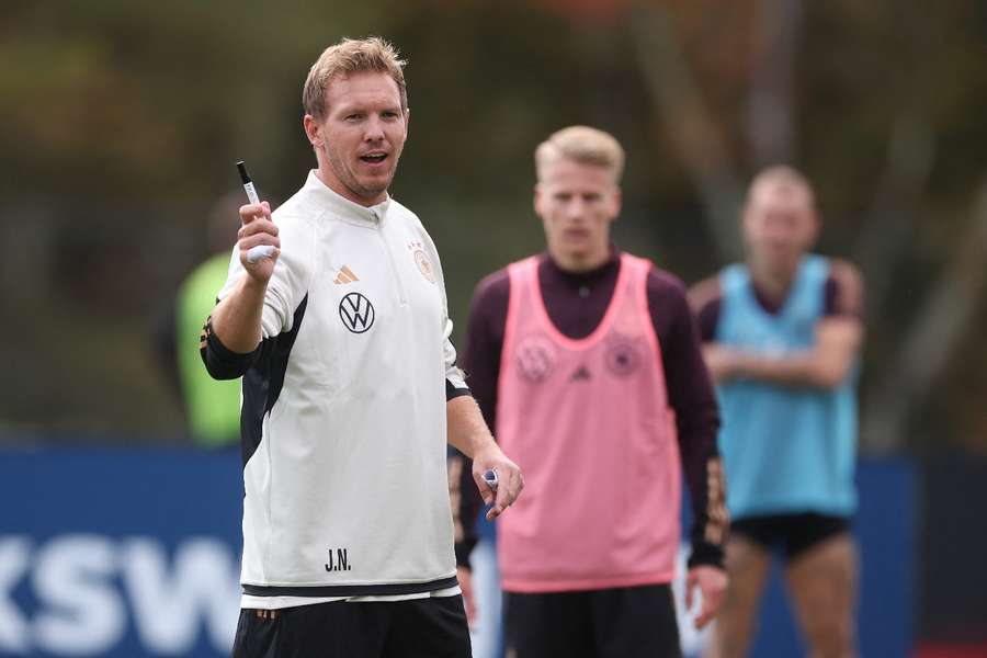 Julian Nagelsmann bei seiner ersten Trainingseinheit als Bundestrainer.