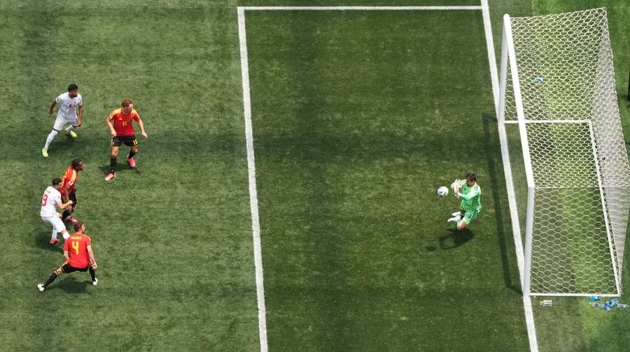 Belgium's Thibaut Courtois in action as he makes a save from Iran's Mehdi Taremi Belgium's Thibaut Courtois in action as he makes a save from Iran's Mehdi Taremi