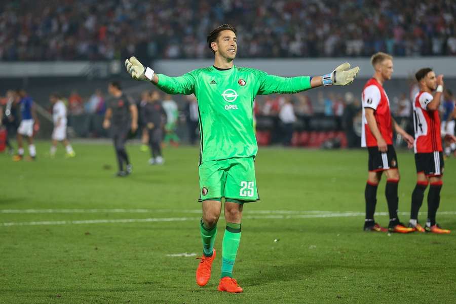 Brad Jones tijdens de Europa League groepswedstrijd Feyenoord - Manchester United op 15 september 2016