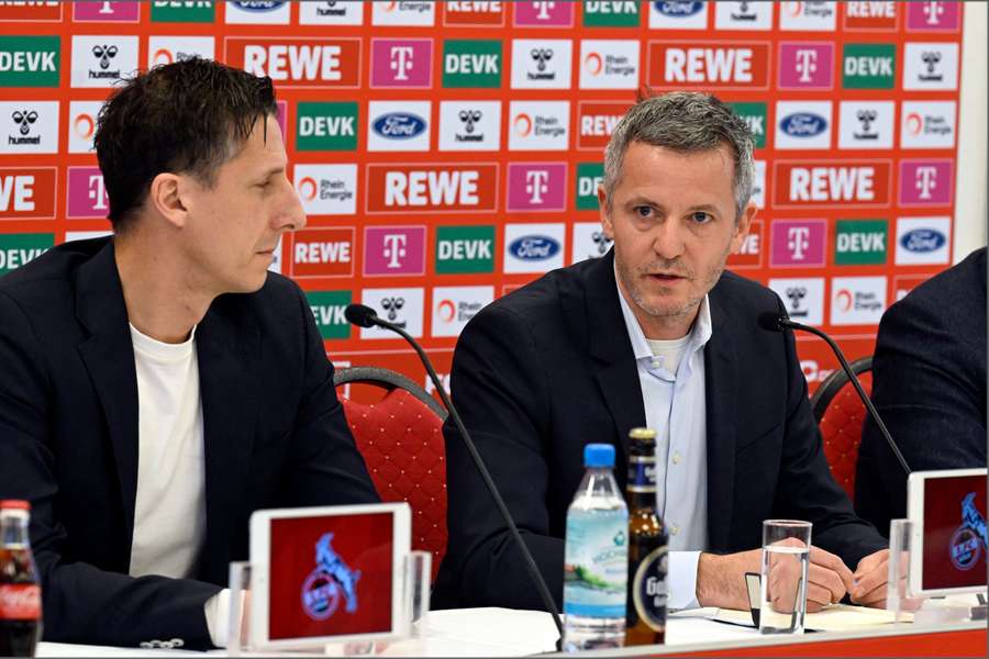 Christian Keller (l.) äußerte sich zur Trainersituation in Köln