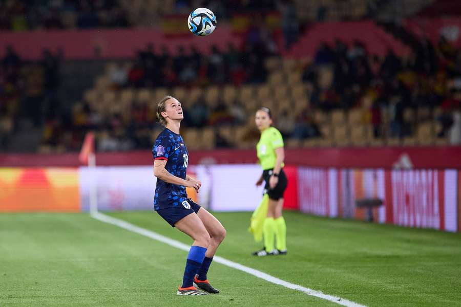 Kerstin Casparij deed de volle 90 minuten mee tegen Spanje