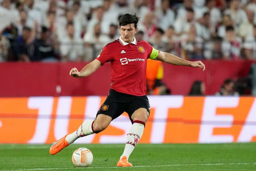 Harry Maguire als aanvoerder in actie voor Manchester United