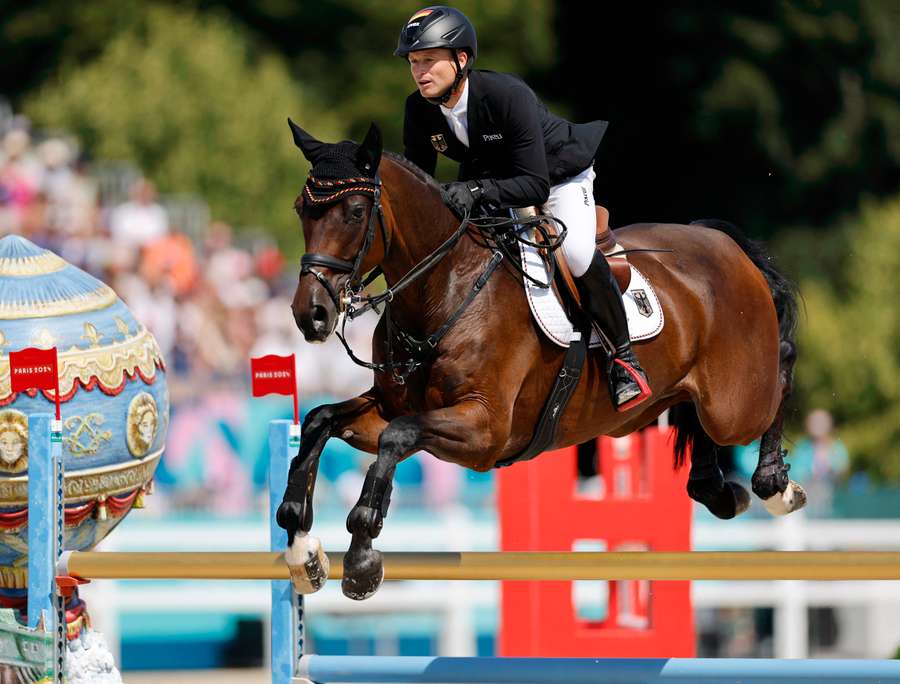 Michael Jung of Germany riding Chipmunk Frh in action before winning gold