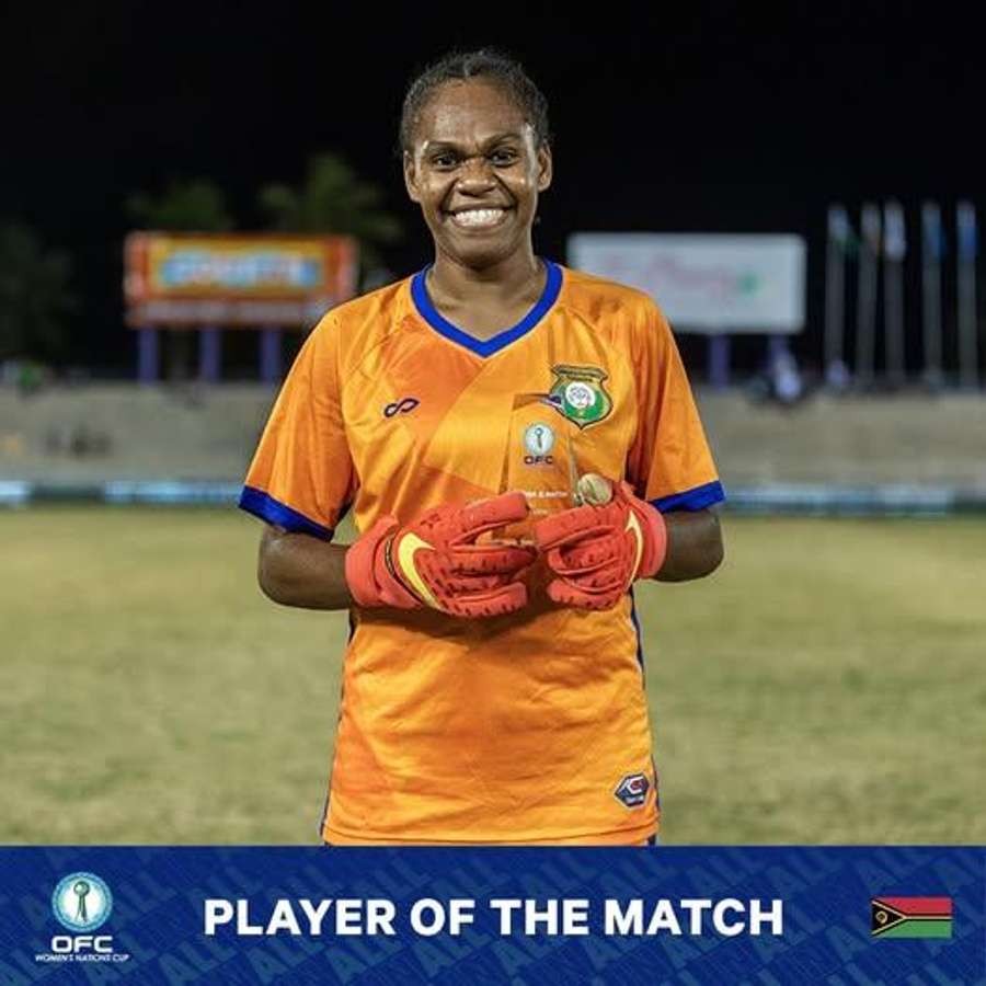 Vanuatu goalkeeper and team captain Jesta Toka Vanuatu goalkeeper and team captain Jesta Toka