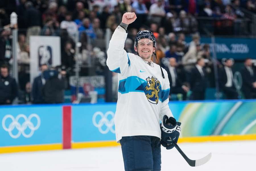 Erik Haula scored twice for the Finns Erik Haula scored twice for the Finns