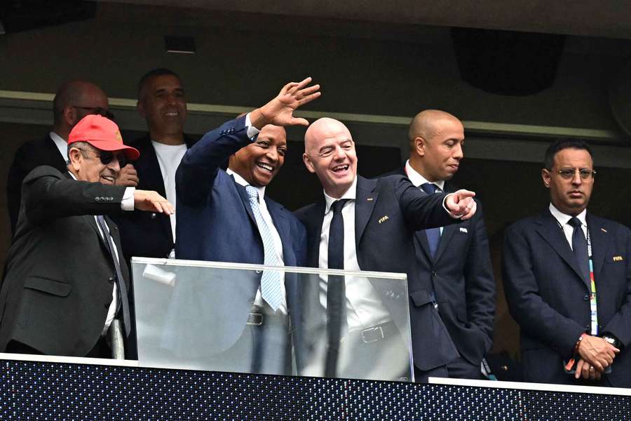 Patrice Motsepe e Gianni Infantino durante o Mundial-2026 Patrice Motsepe e Gianni Infantino durante o Mundial-2026