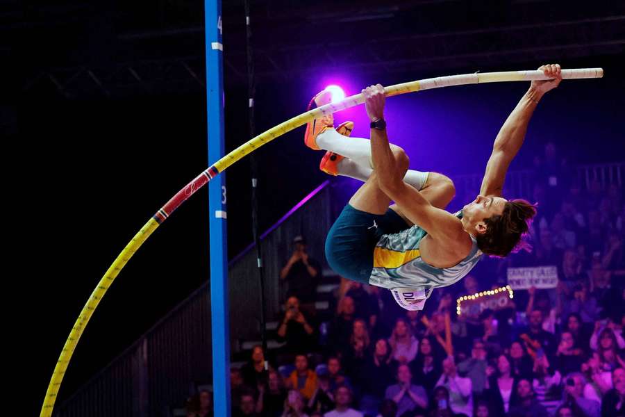Sweden's Armand Duplantis in action