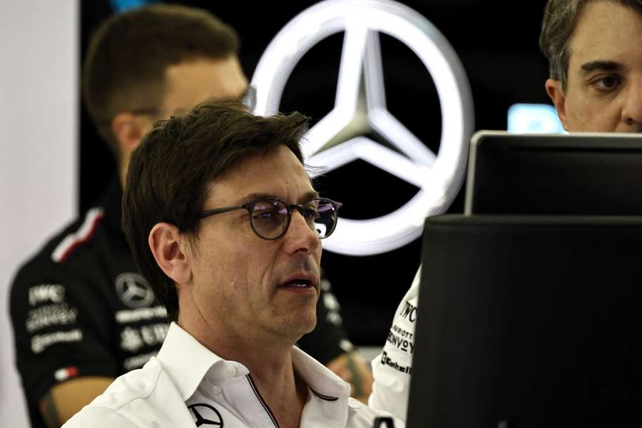 Mercedes team principal Toto Wolff during testing