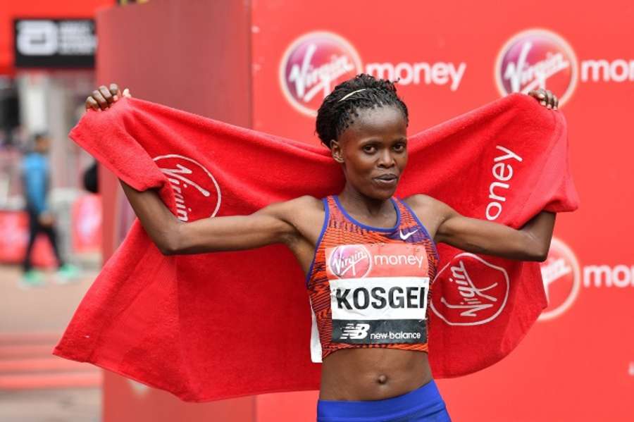 Kosgei will miss the London Marathon with a niggling hamstring injury