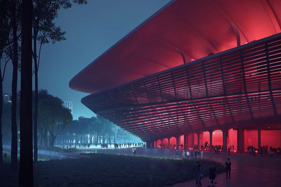 Capaz de encantar, intrigar e aterrorizar - o novo estádio de Xi'an, na China, aguarda a inauguração
