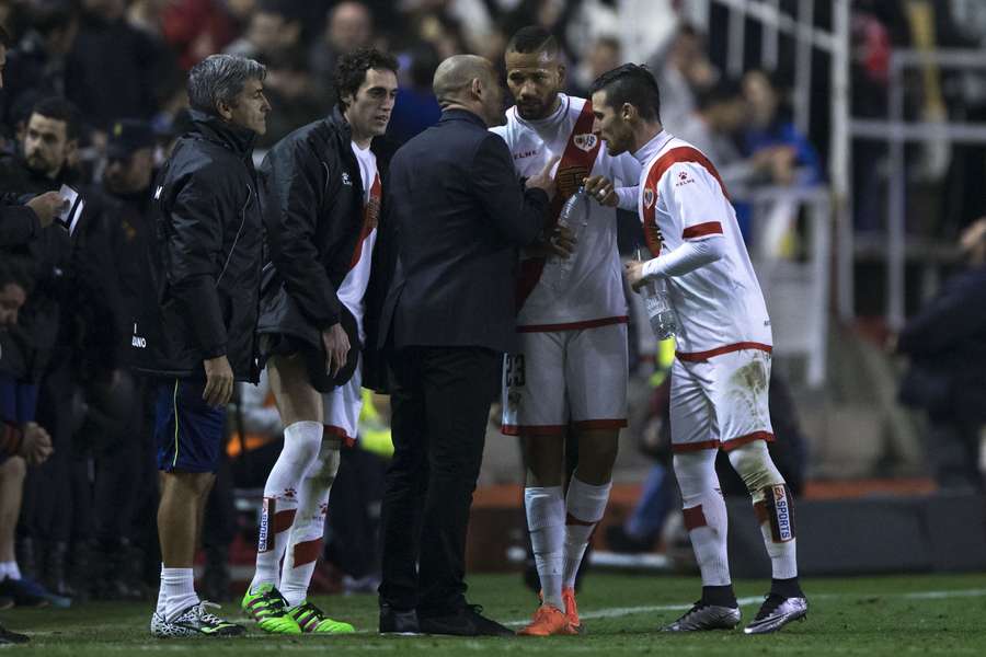 Bebé y Paco Jémez cuando estaban en el Rayo Vallecano