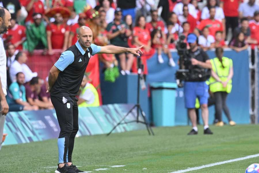 Mascherano durante el Argentina-Marruecos