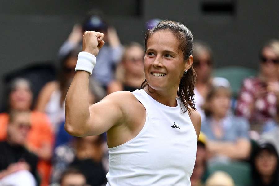 Daria Kasatkina celebrates after defeating hometown hero Jodie Burrage