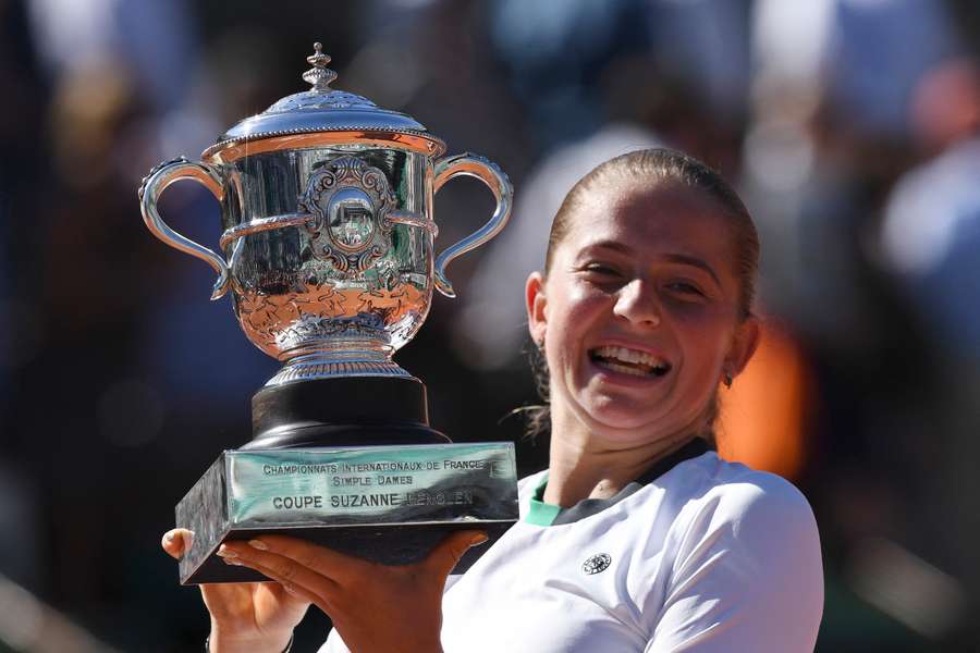 Le coup parfait de Jeļena Ostapenko en 2017. Le coup parfait de Jeļena Ostapenko en 2017.