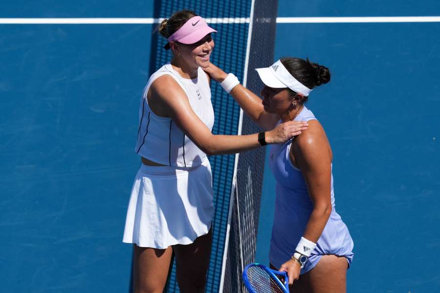 Amanda Anisimova and Jessica Pegula embrace after the match Amanda Anisimova and Jessica Pegula embrace after the match