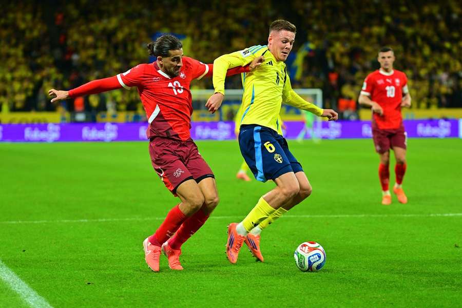Sweden's Emil Holm and Switzerland's Ricardo Rodriguez Araya battle for the ball in a previous World Cup qualifier Sweden's Emil Holm and Switzerland's Ricardo Rodriguez Araya battle for the ball in a previous World Cup qualifier