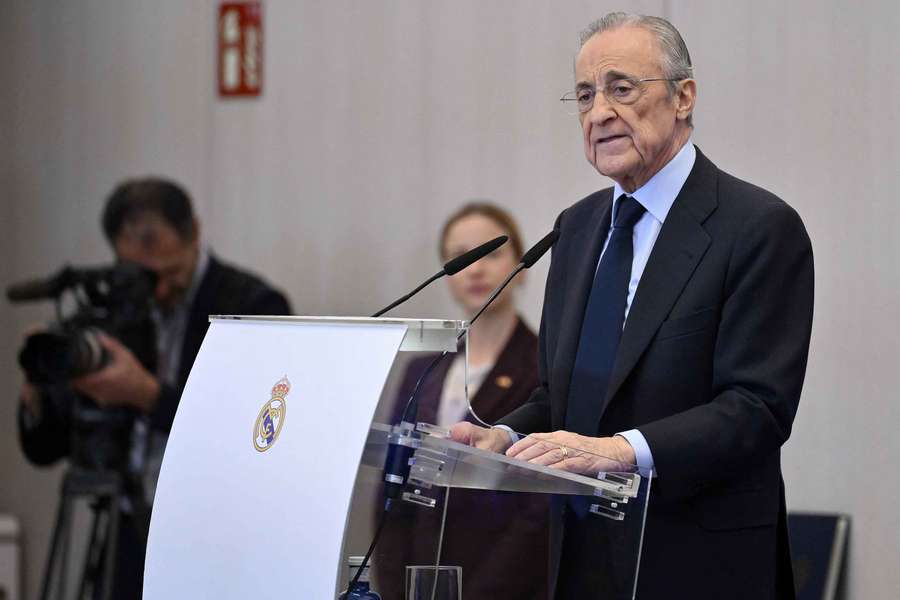 Florentino Pérez, en una comparecencia pública