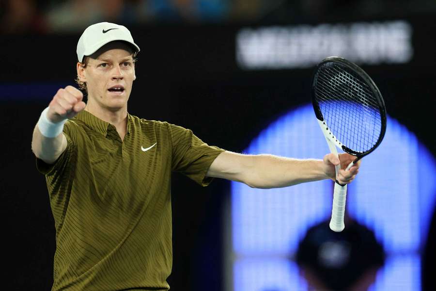 Sinner célébrant sa victoire ce mercredi.