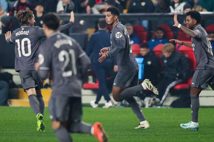 Bellingham celebra su gol en Vallecas